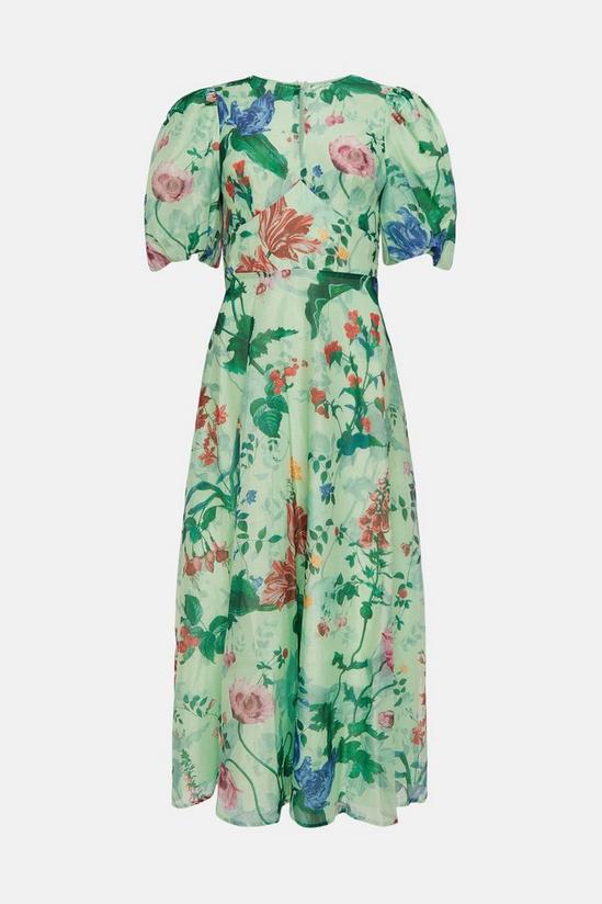 Oasis Trailing Floral Keyhole Organza Midi Dress 4
