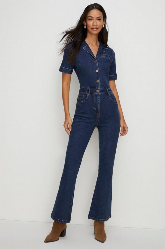 Oasis Fit And Flare Denim Jumpsuit 1