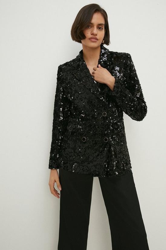 Oasis All Over Sequin Tweed Blazer 1