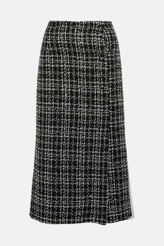 Oasis Sequin Tweed Side Detail Split Midi Skirt 4