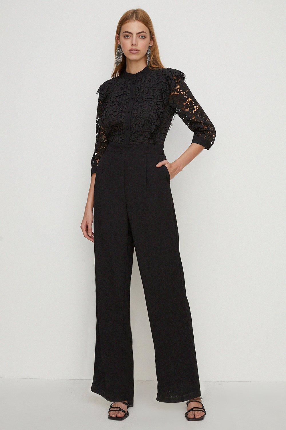 Amora black cheap lace jumpsuit