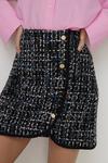 Oasis Tweed Wrap Over Button Detail Mini Skirt thumbnail 2