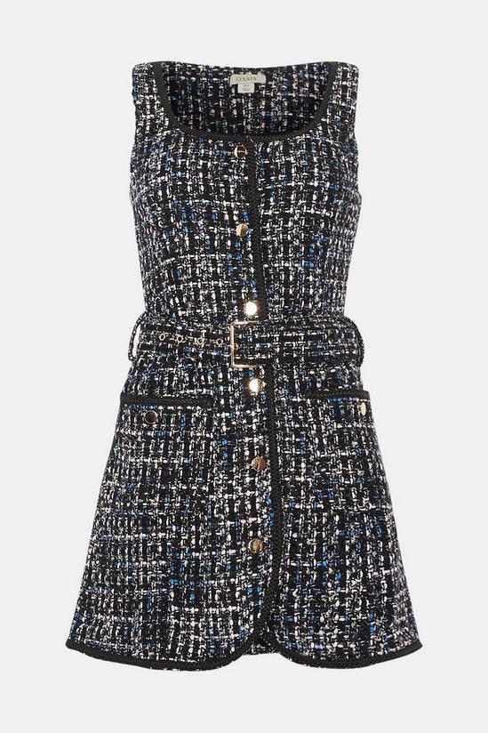 Oasis Tweed Button Through Belted Mini Dress 4