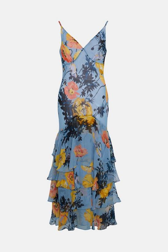 Oasis Floral Strappy Bias Ruffle Midi Dress 4