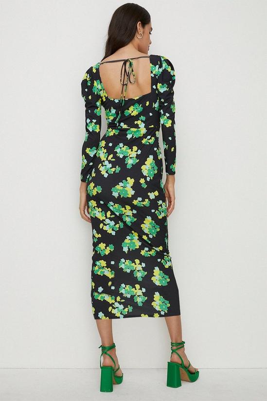 Oasis Floral Slinky Jersey Neck Tie Midi Dress 3