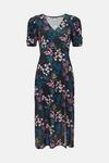 Oasis Petite Floral Ruched Sleeve Midi Dress thumbnail 4