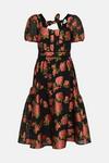 Oasis Petite Bow Back Floral Jacquard Midi Dress thumbnail 4