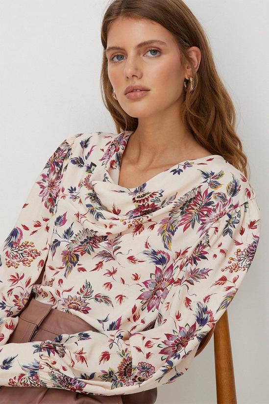 Oasis Paisley Printed Cowl Neck Blouse 1