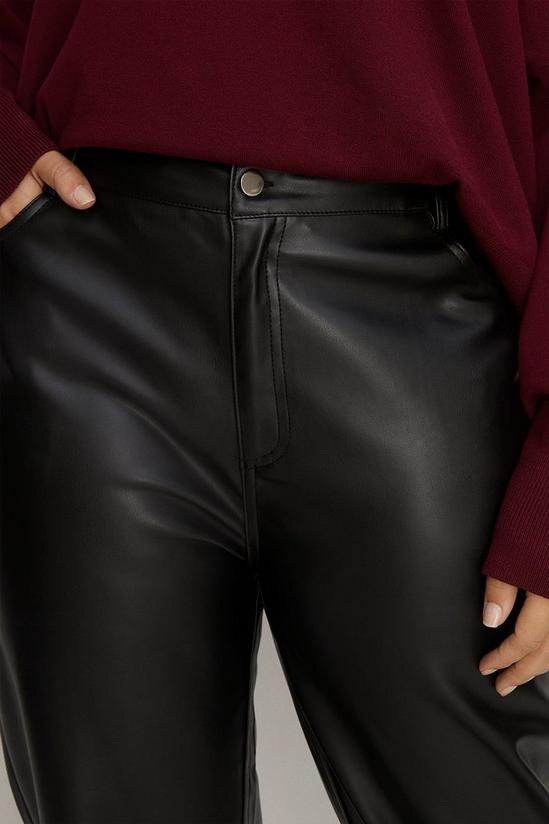 Oasis Plus Size Faux Leather Straight Leg Trouser 2