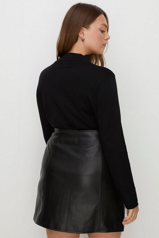 Oasis Plus Size Faux Leather Zip Through Skirt 3