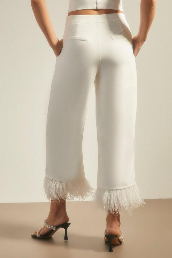 Oasis Petite Faux Feather Hem Tailored Trouser 3
