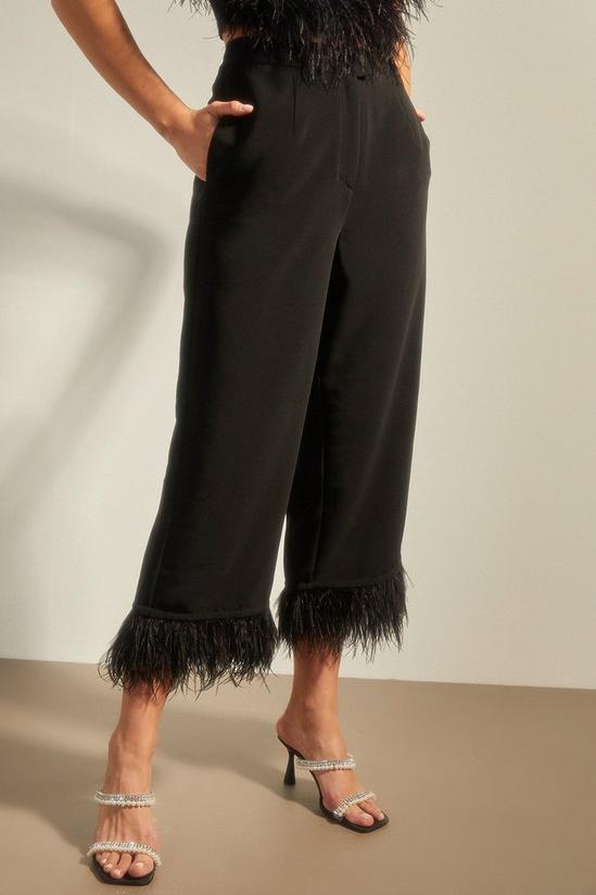 Oasis Faux Feather Hem Tailored Trouser 2