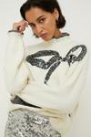 Oasis Statement Sequin Bow Cosy Jumper thumbnail 2