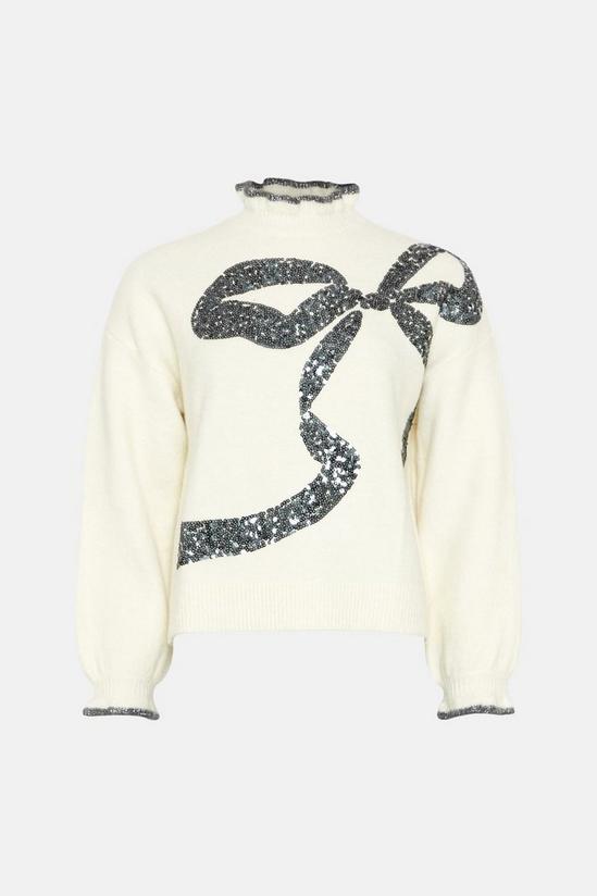Oasis Statement Sequin Bow Cosy Jumper 4
