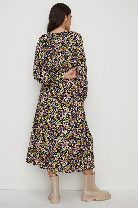 Oasis Floral Belted Blouson Sleeve Dress 3
