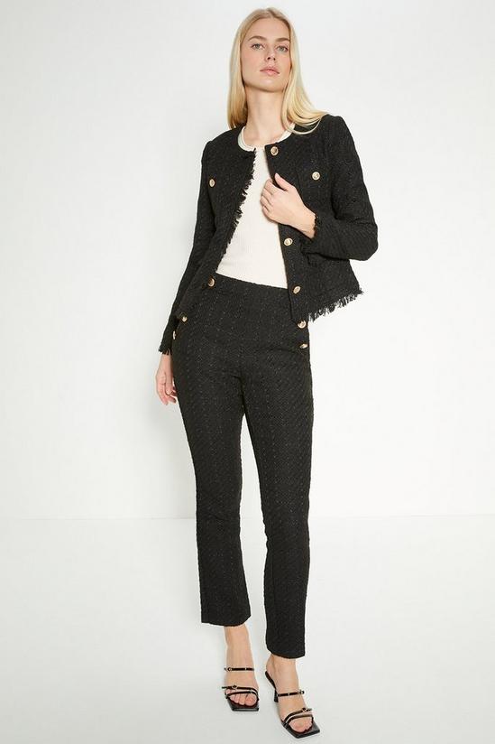 Oasis Rachel Stevens Wide Leg Button Detail Tweed Trouser 1