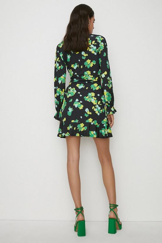 Oasis Slinky Jersey Floral V Neck Mini Dress 3
