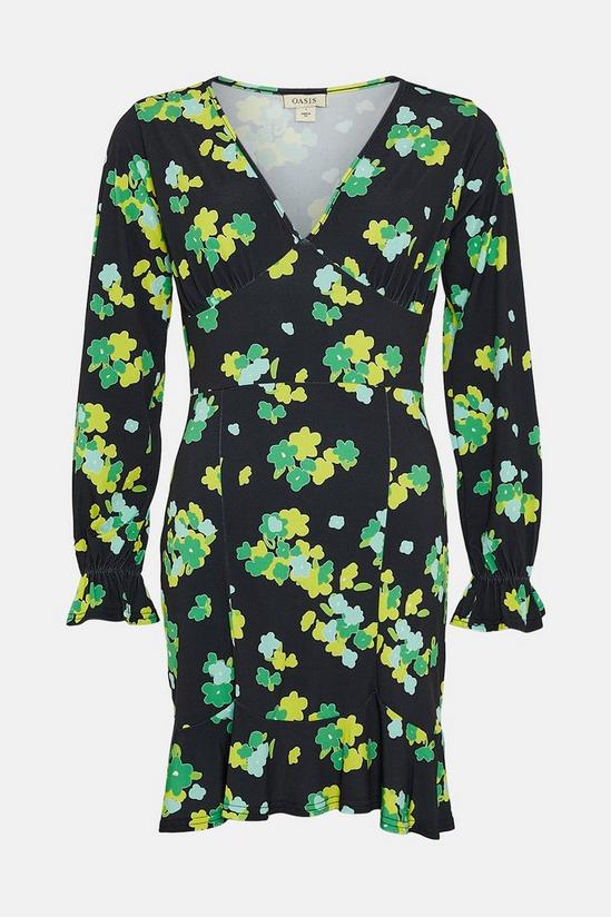 Oasis Slinky Jersey Floral V Neck Mini Dress 4