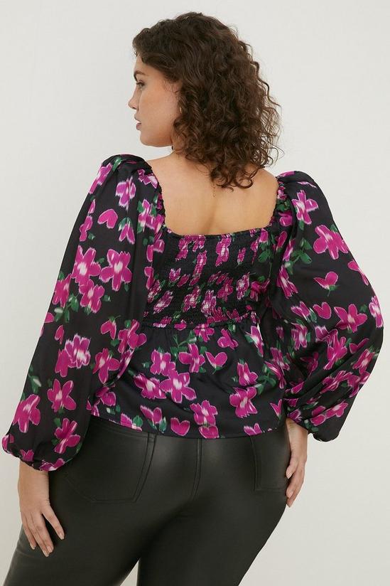 Oasis Curve Dobby Satin Floral Tie Front Top 3