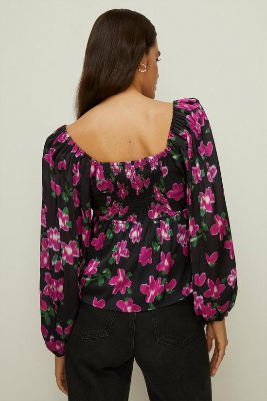 Oasis Dobby Satin Floral Tie Front Top 3
