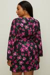Oasis Plus Size Dobby Satin Floral Tie Side Dress thumbnail 3