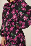 Oasis Dobby Satin Floral Tie Side Mini Dress thumbnail 2