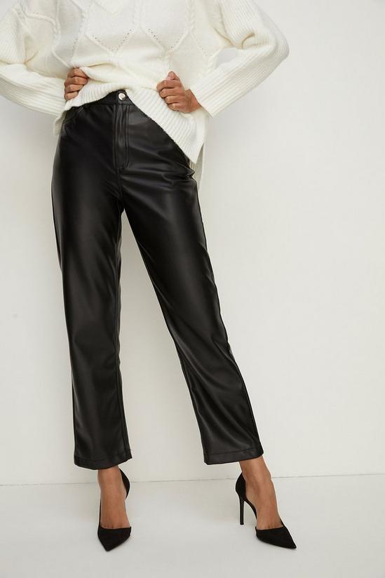 Oasis Faux Leather Straight Leg Trouser 2