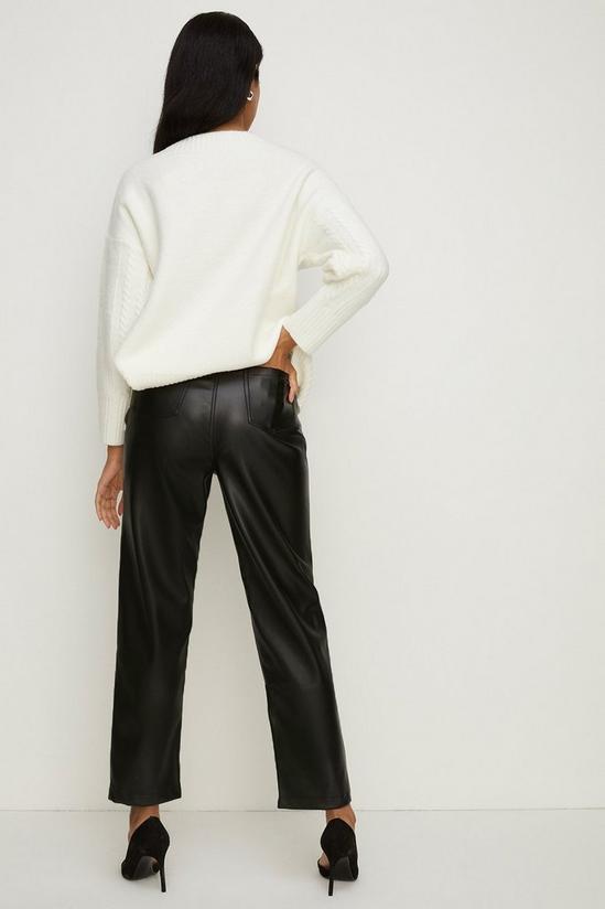 Oasis Faux Leather Straight Leg Trouser 3