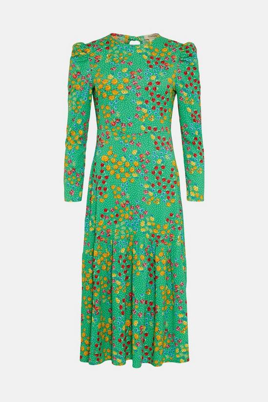 Oasis Floral Crinkle Jersey Tie Back Midi Dress 4