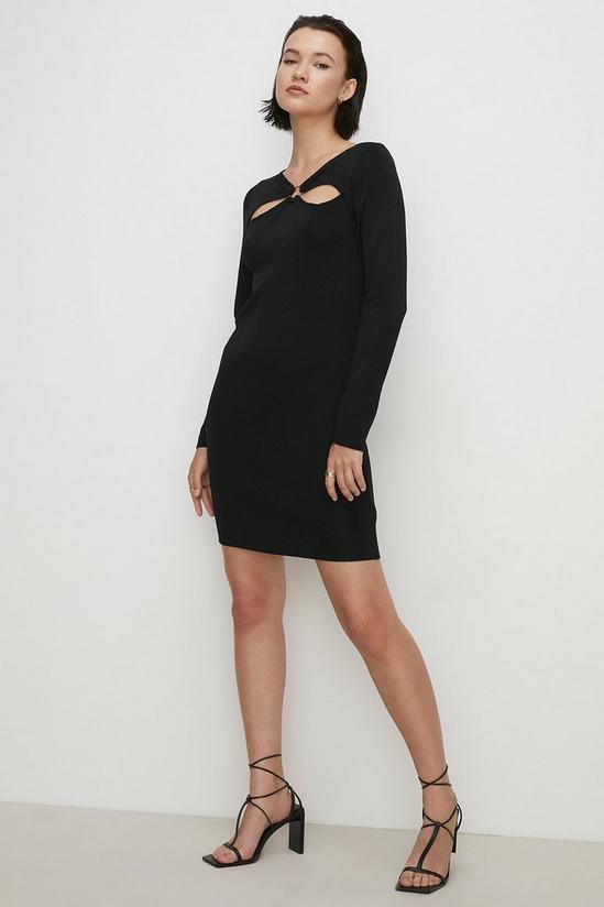 Oasis Ring Detail Cut Out Knit Mini Dress 2