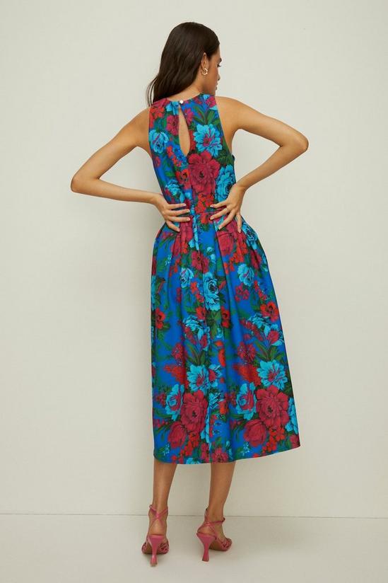 Oasis Bright Floral Knot Detail Scuba Midi Dress 3