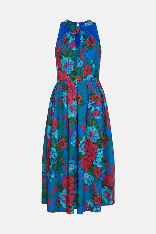 Oasis Bright Floral Knot Detail Scuba Midi Dress 4