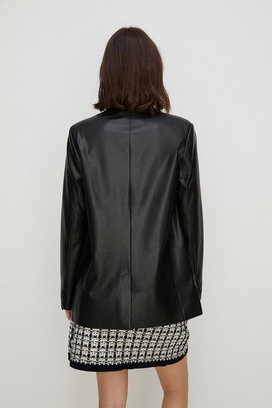 Oasis Petite Faux Leather Tailored Blazer 3