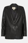 Oasis Petite Faux Leather Tailored Blazer thumbnail 4