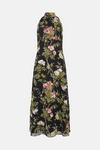 Oasis Dark Sequin Floral Halter Neck Midi Dress thumbnail 4