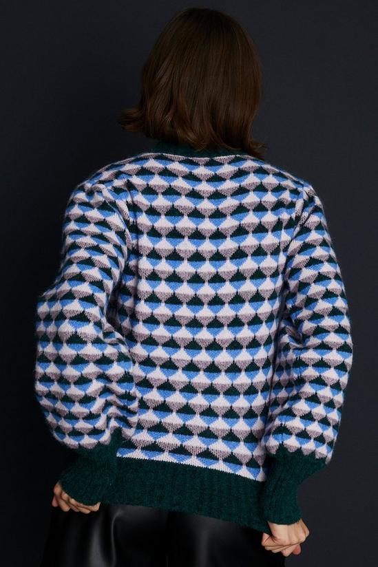 Oasis Wool blend Diamond jacquard sequin jumper 3