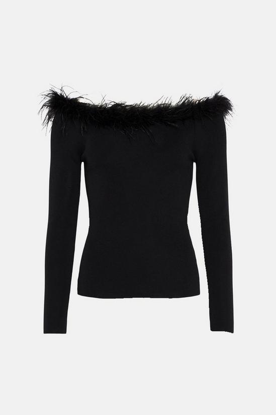 Oasis Feather Bardot Knit Top 4