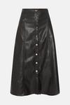 Oasis Faux Leather Button Detail Midi Skirt thumbnail 4