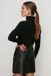 Oasis Faux Leather Split Detail Mini Skirt thumbnail 3