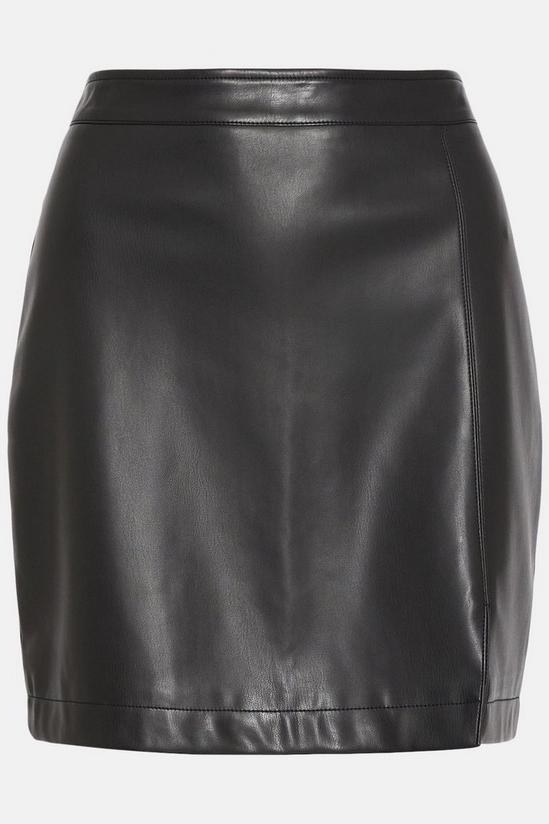 Oasis Faux Leather Split Detail Mini Skirt 4
