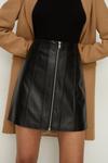 Oasis Faux Leather Zip Through Mini Skirt thumbnail 2