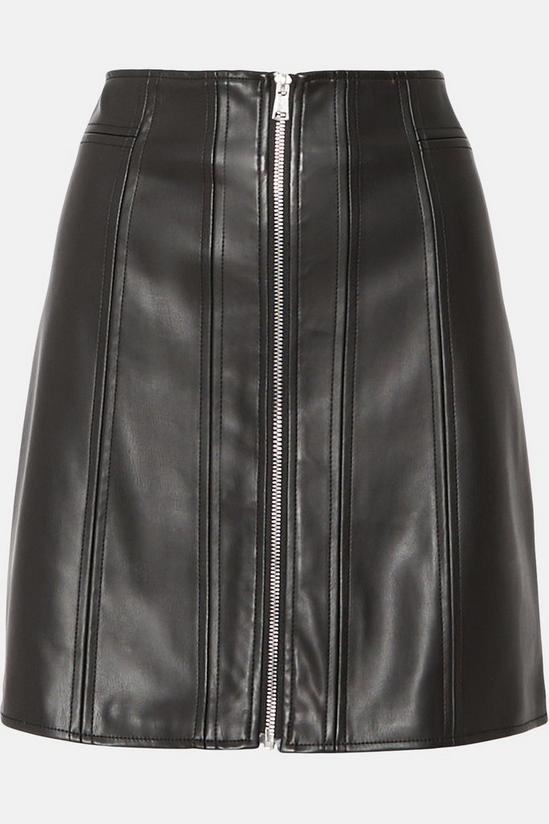 Oasis Faux Leather Zip Through Mini Skirt 4