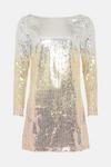 Oasis Hand Embellished Ombre Sequin Cowl Back Mini Shift Dress thumbnail 4