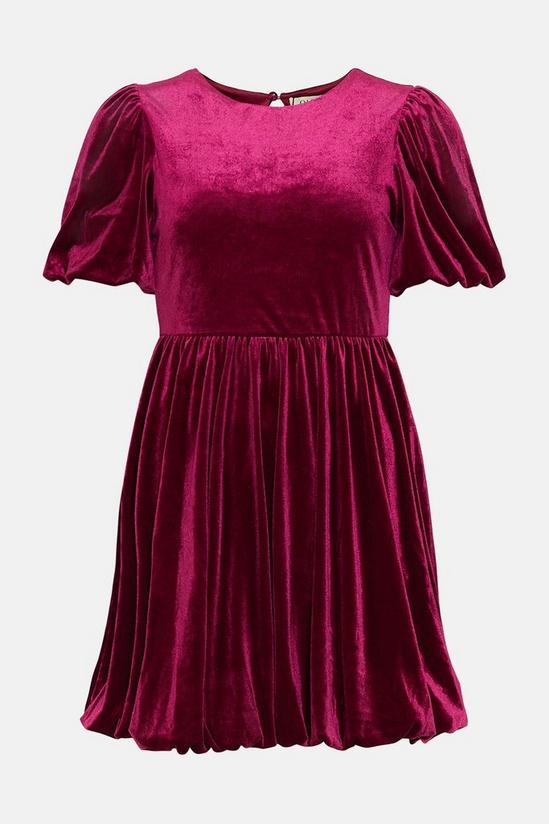 Oasis Velvet Puff Sleeve Mini Dress 4