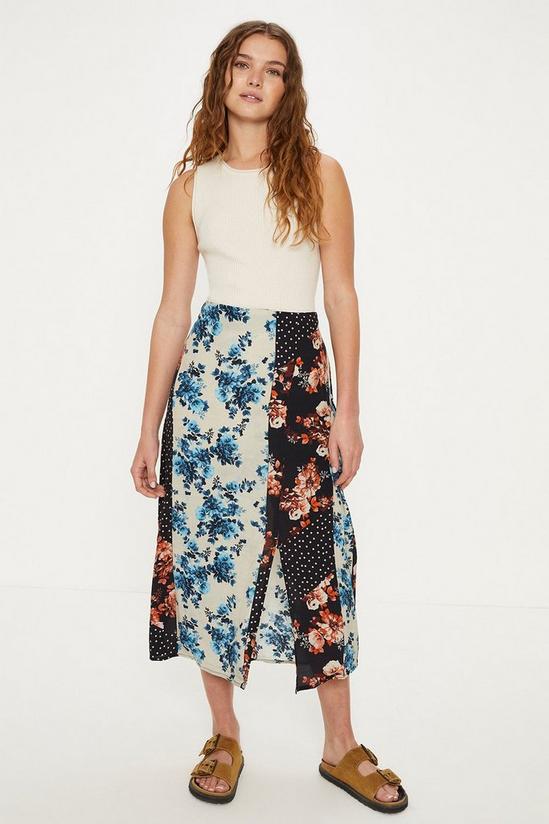 Oasis Mixed All Over Floral Spot Printed Skirt 1