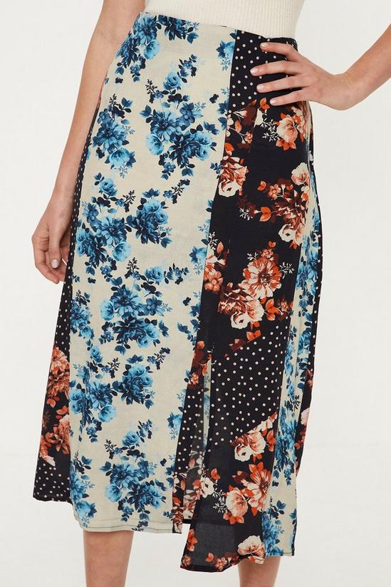 Oasis Mixed All Over Floral Spot Printed Skirt 2