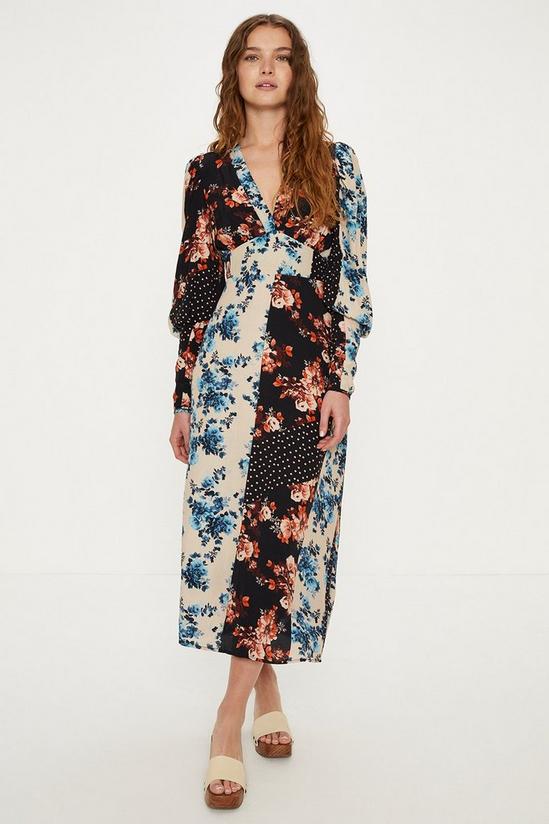Oasis Mixed All Over Floral Spot Printed Dress 1