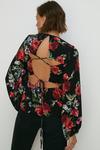 Oasis Pretty Red Floral Tie Back Detail Top thumbnail 3