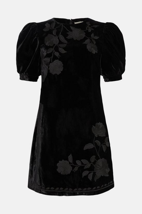Oasis Velvet Embroidered Mini Dress 4