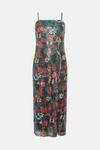 Oasis Floral Printed Sequin Cross Back Midi Dress thumbnail 4